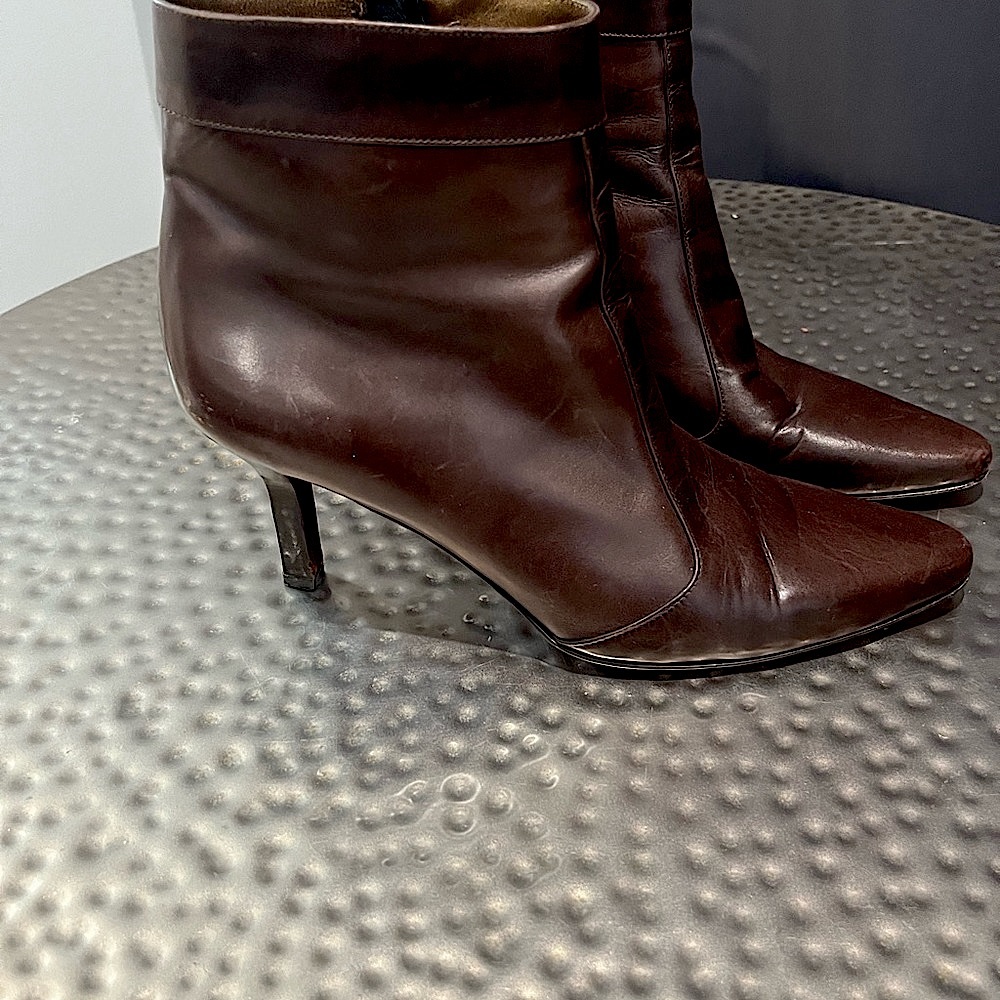 Brown leather Cole Haan booties